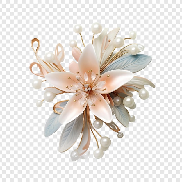 PSD kanzashi japanese hair ornament jewellery isolated on transparent background