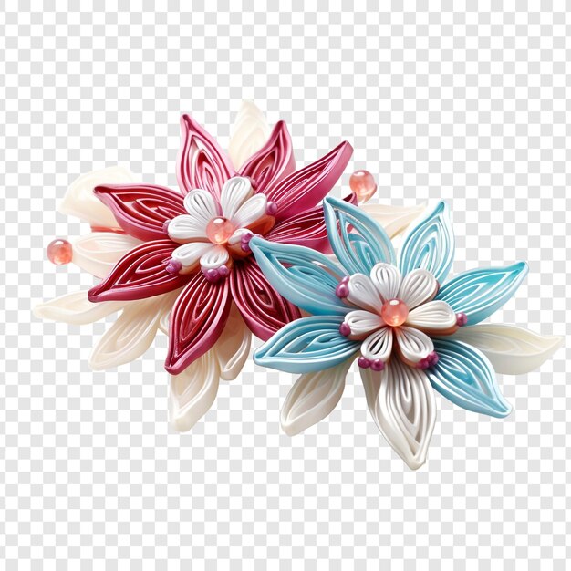 Kanzashi japanese hair ornament jewellery isolated on transparent background