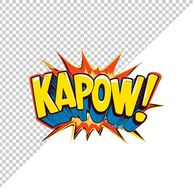 PSD testo 3d kapow con sfondo trasparente