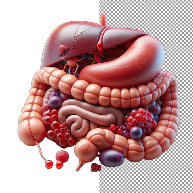 PSD kapryśna biologia 3d organ delight na przezroczystym płótnie