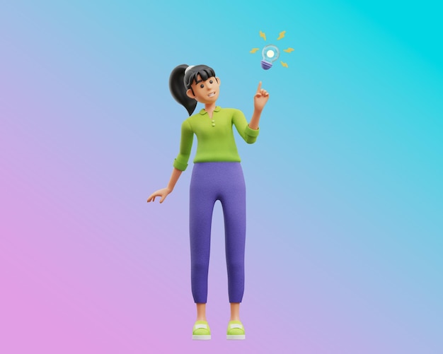 Karakter Vrouwen 3D illustratie
