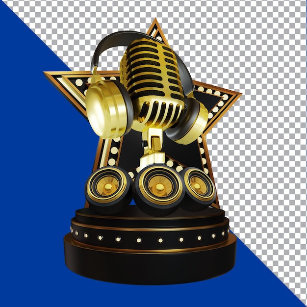 Karaoke 3D renderowania kompozycji na białym tle