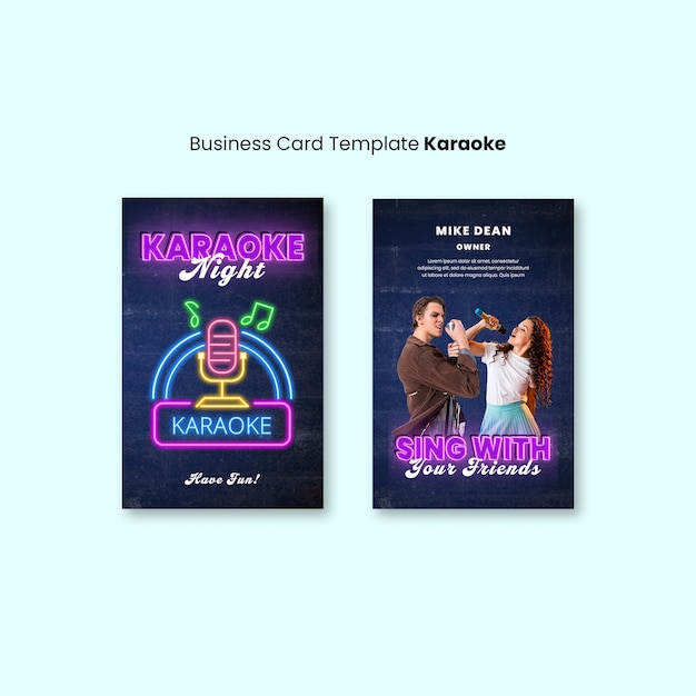 karaoke business card template design