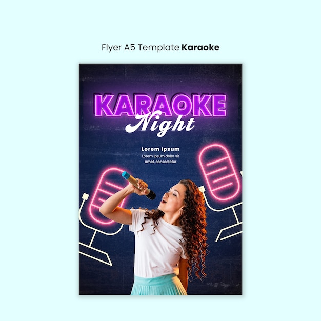 karaoke flyer template design