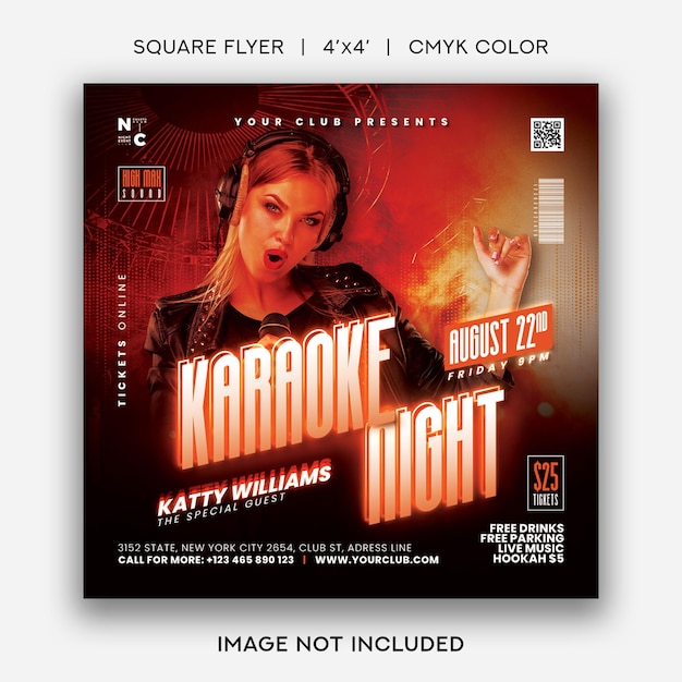 PSD karaoke flyer template night party