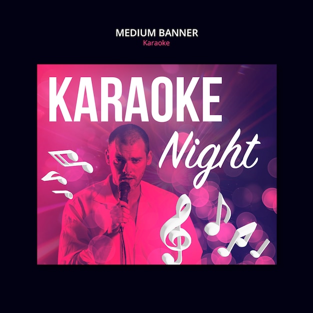 karaoke medium banner template design