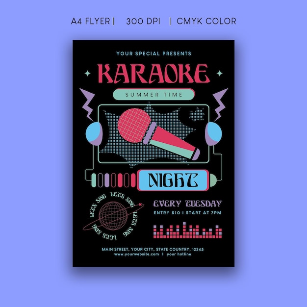 PSD karaoke night flyer