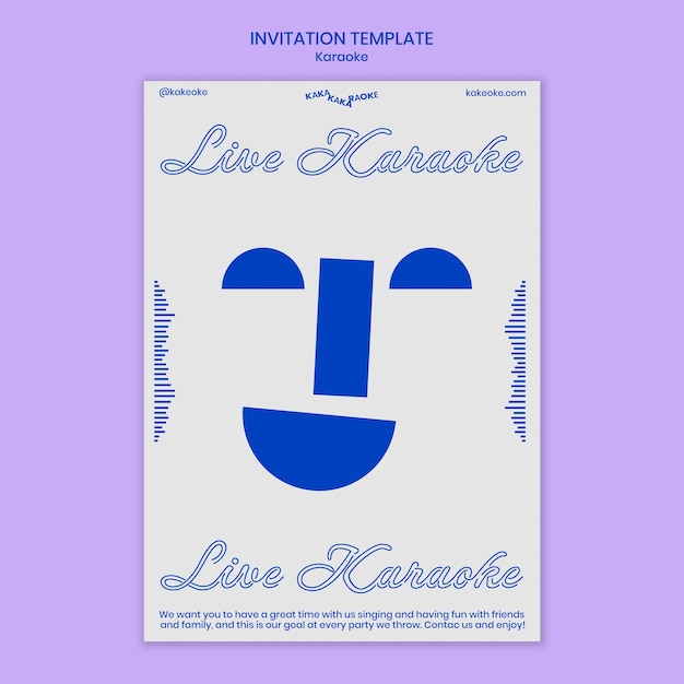 PSD karaoke party  invitation template