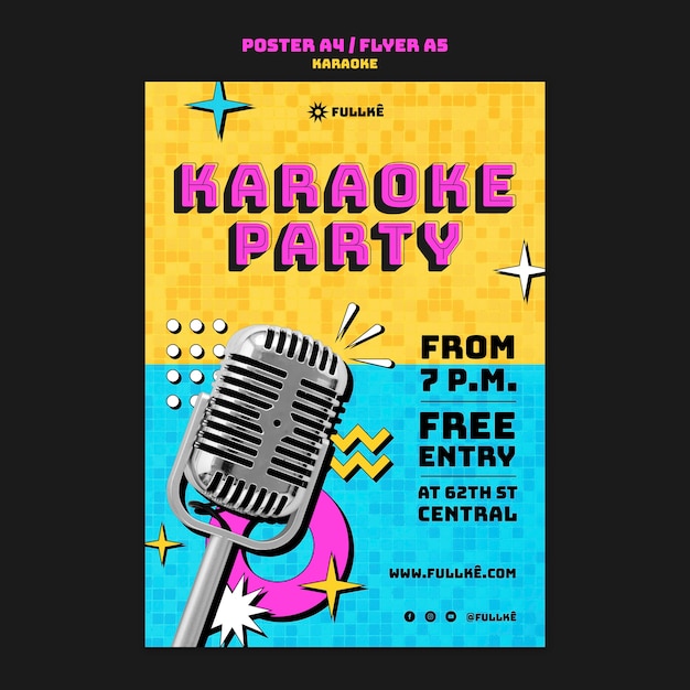 Karaoke party poster template