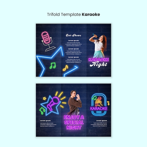 karaoke trifold brochure template design