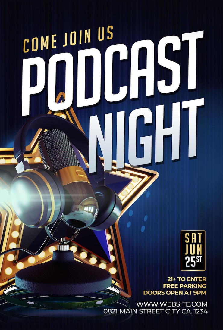 Karaoke Weekend Party Or Podcast Show Flyer Template