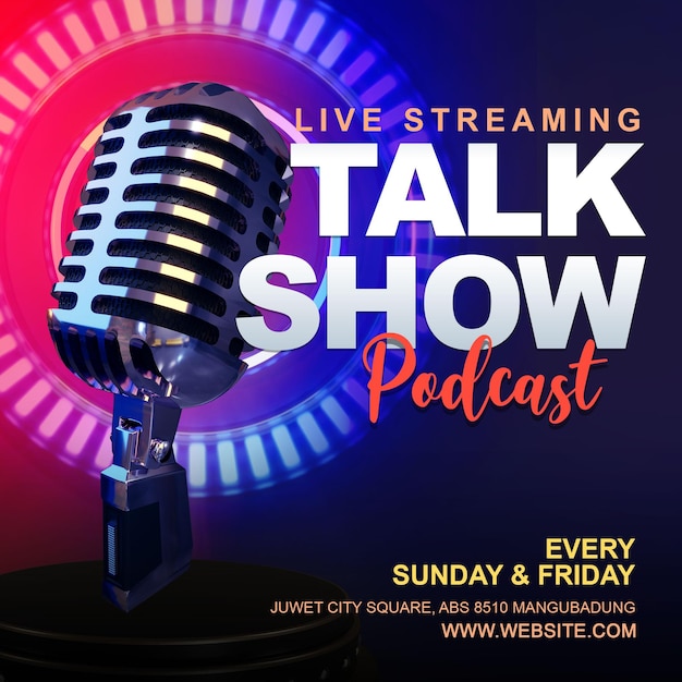 Karaoke Weekend Party Or Podcast Show Flyer Template