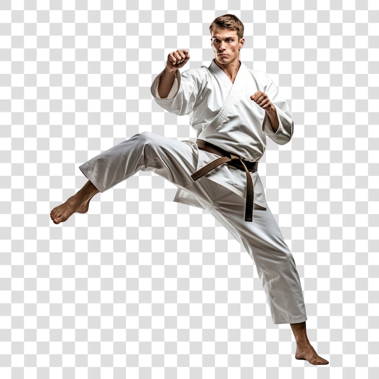 PSD karate practitioner performing high kick