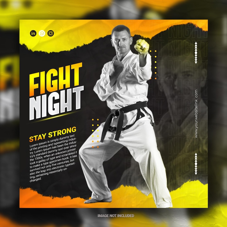 PSD karate social media postinstagram banner sports instagram promotion