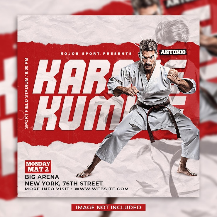 PSD karate sport tournament social media post