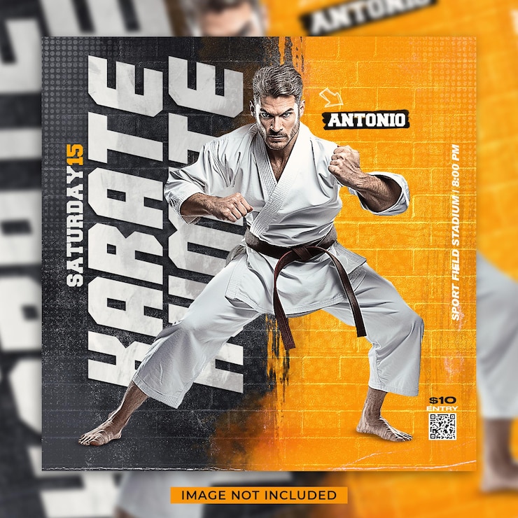 PSD karate sport tournament social media post