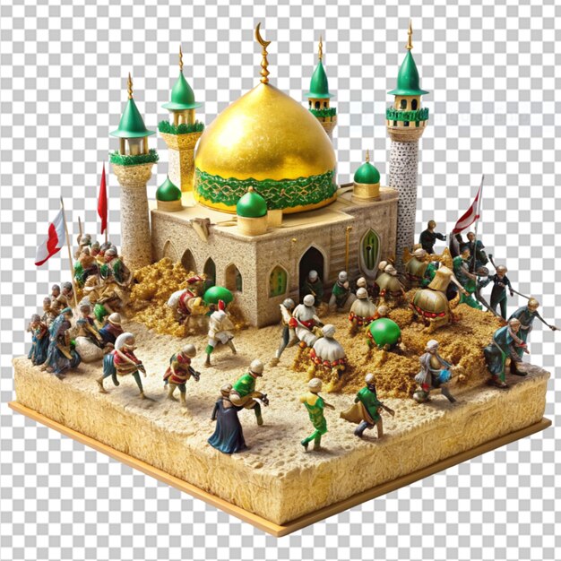 PSD karbala battle scene diorama on transparent background