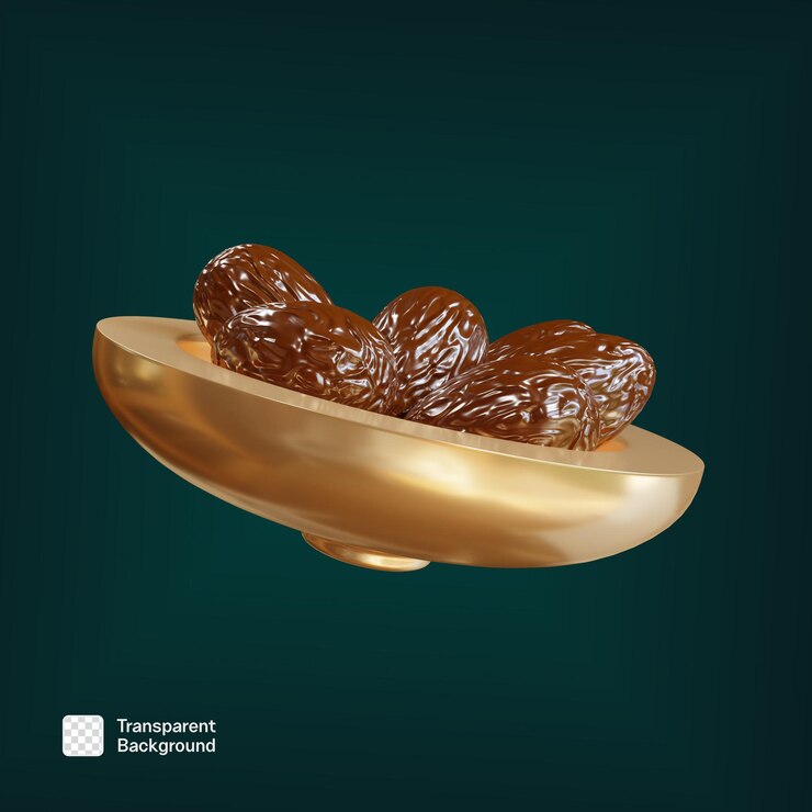 PSD kareen 3d muslim date fruit icon png template