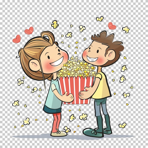 Karmelowa Popcorn I Glazurowana Popcorn Izolowana Na Przezroczystym Tle