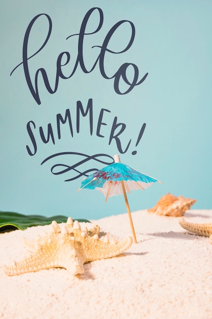 PSD karta lato literowanie z elementami plaży