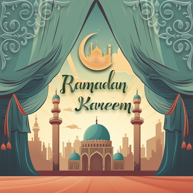 PSD karta życzeń ramadan mubarak psd