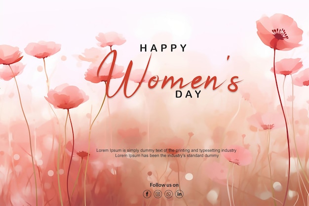 Kartka Z życzeniami Międzynarodowego Dnia Kobiet Papierowa Sztuka Różowe Kwiaty Sylwetka Kobiety