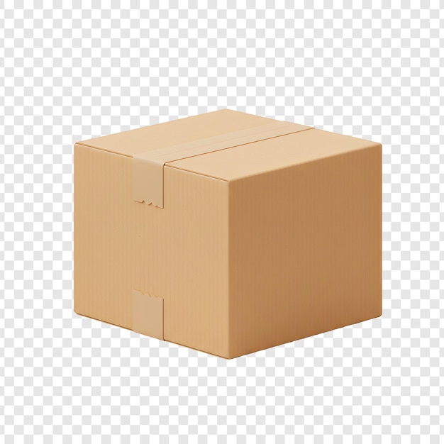 Kartonnen doos geïsoleerd op een doorzichtige achtergrond