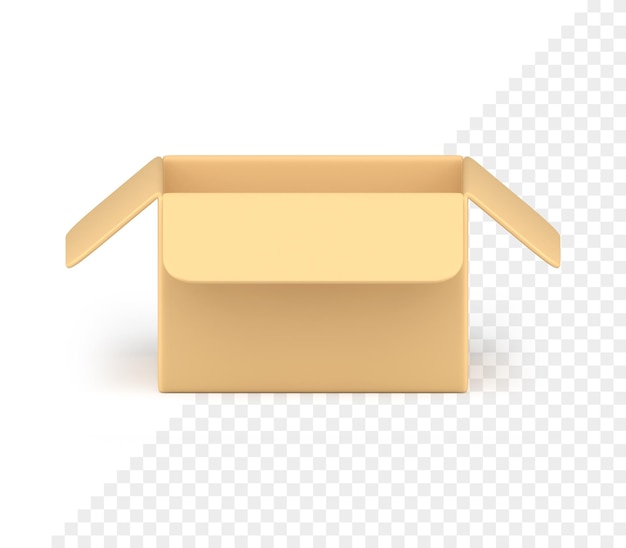 Kartonnen doos open pack container logistieke pakketbezorging magazijn opslag 3d pictogram