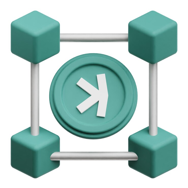 PSD kaspa crypto coin 3d icon isolated on the white background