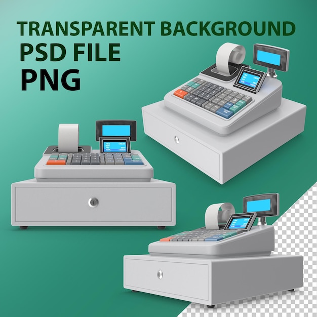 PSD kasregister met ontvangstbewijs png