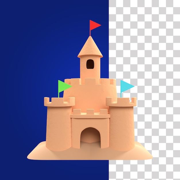 PSD kasteel 3d illustratie