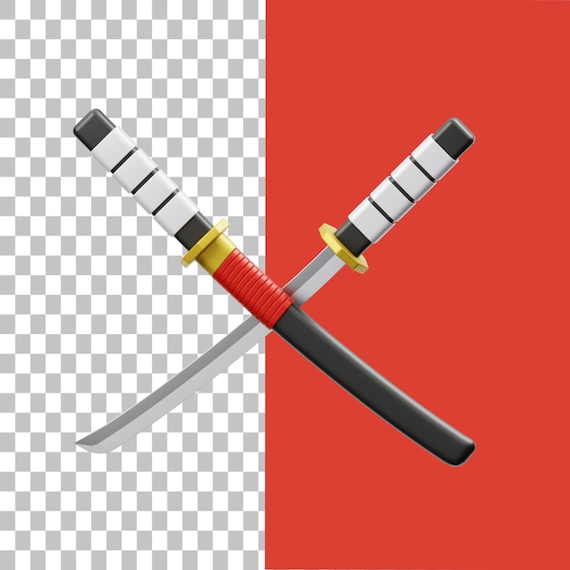 PSD katana 3d illustratie