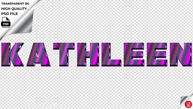 PSD kathleen typography purple light text metalic psd transparent