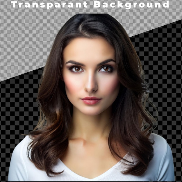 Kaukasisch vrouwelijk model transparante achtergrond