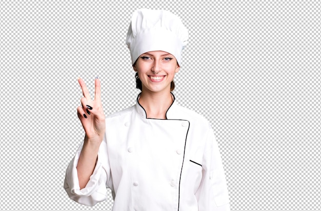 Kaukasische mooie blonde vrouw restaurant chef-kok concept