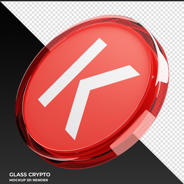 Kava glass crypto coin 3d illustration