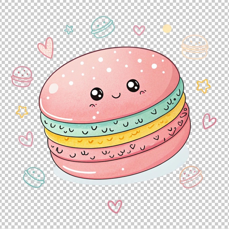 PSD a kawaii 3d photo png on transparent background
