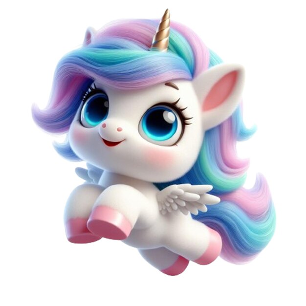 PSD kawaii cute 3d unicorn