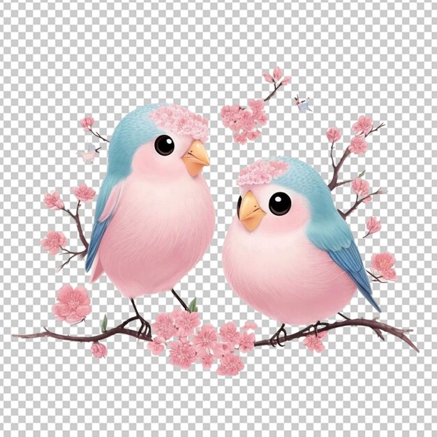 Kawaii mooie vogels sticker afbeelding