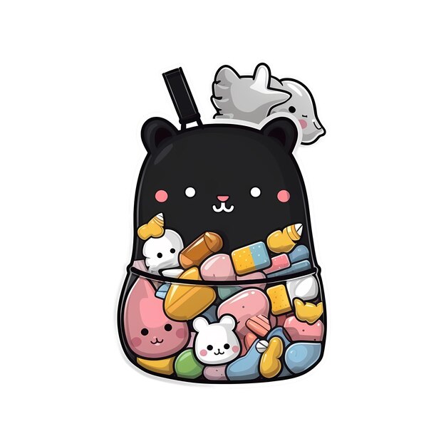 PSD kawaii sticker png doorzichtig bestand