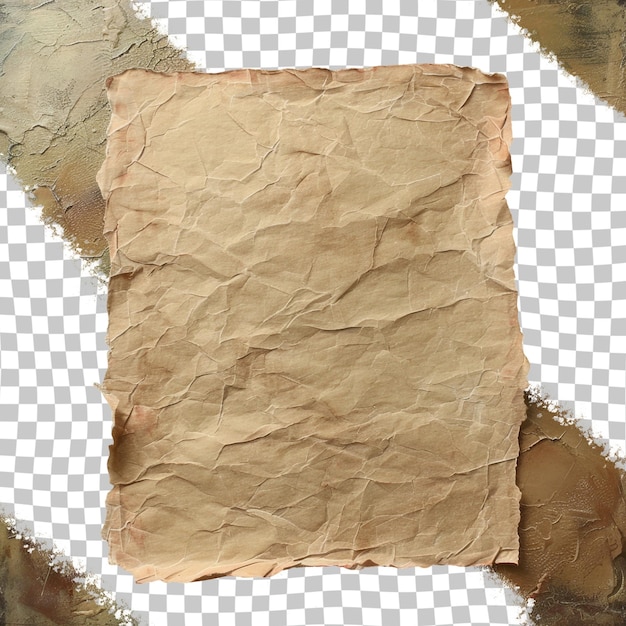 PSD kawałek brązowego papieru jest na przezroczystym tle z obrazem kawałka papieru