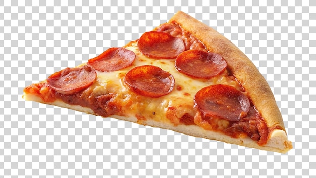 Kawałek Pizzy Pepperoni Na Przezroczystym Tle Izolowany