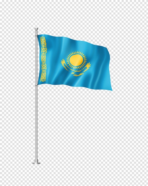 Premium PSD  Kazakhstan flag isolated on white