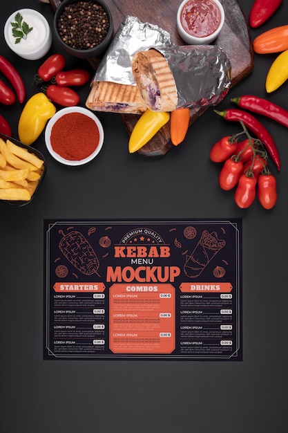 PSD kebab menu mockup ontwerp