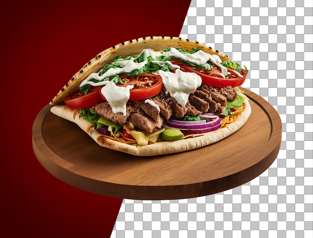 A kebab with meat on it