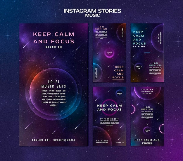 PSD keep calm and focus instagram stories