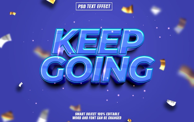 keep going text effect font editable typography 3d text