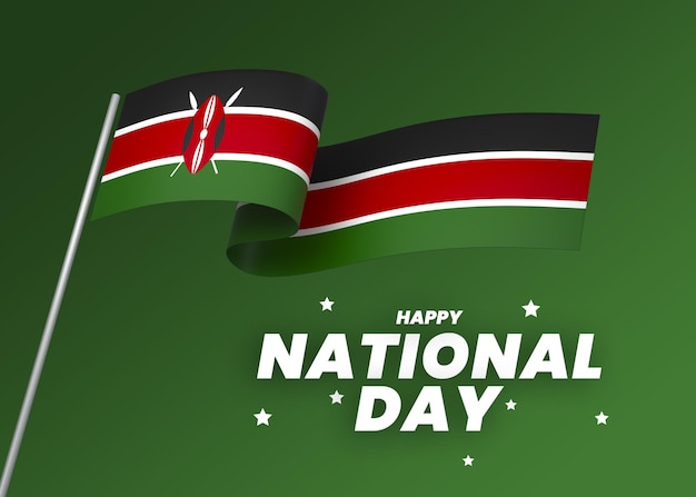 Kenia vlag element ontwerp nationale onafhankelijkheidsdag banner lint psd