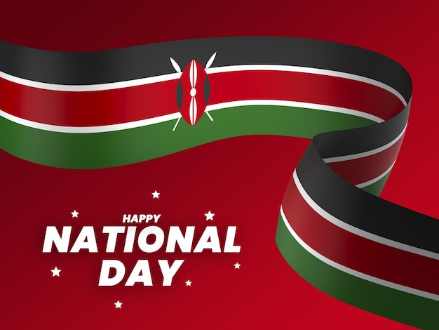Kenia vlag element ontwerp nationale onafhankelijkheidsdag banner lint psd