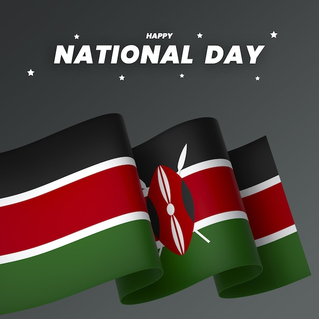 Kenia vlag element ontwerp nationale onafhankelijkheidsdag banner lint psd